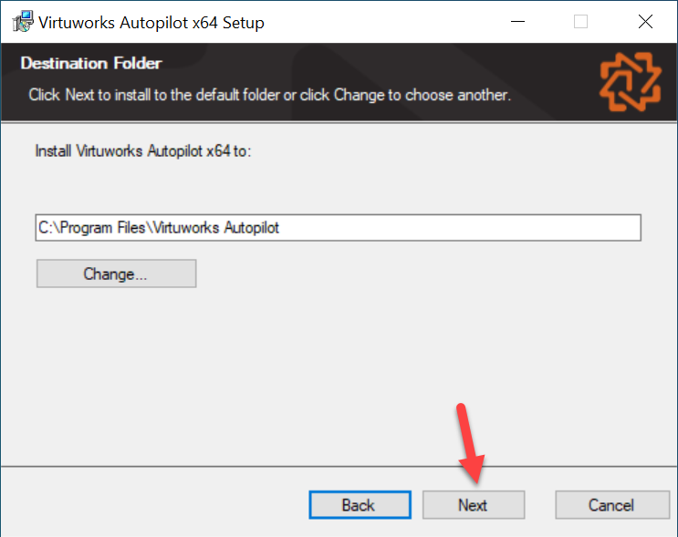 Confirm the install location